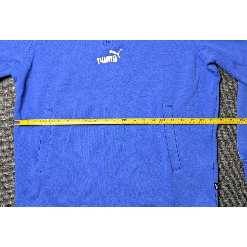 Puma Men's Large‎ Sweatshirt Blue Quarter Zip Pullover Performance Golf Sweater - Picture 7 of 8